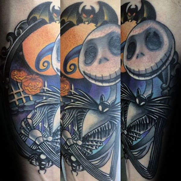 Cool Jack Skellington Male Night Before Christmas Forearm Tattoos