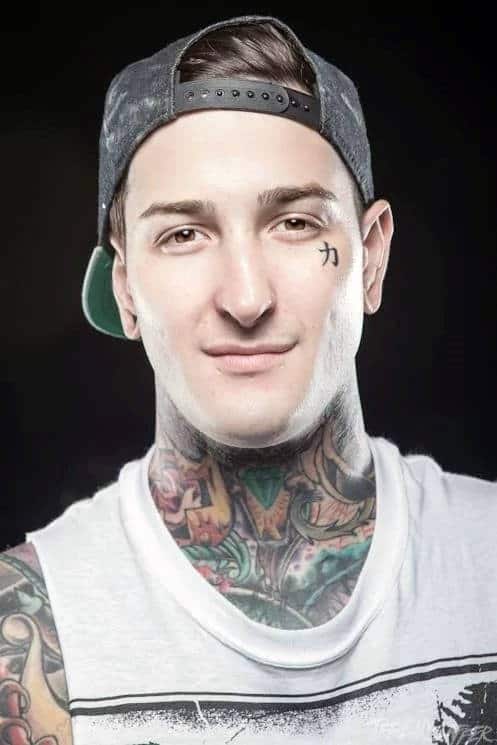 Cool Japanse Letter Mens Face Tattoos