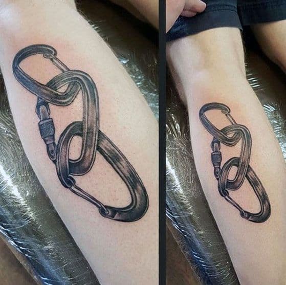 Cool Male 3d Forearm Rock Climbing Tattoo Designs