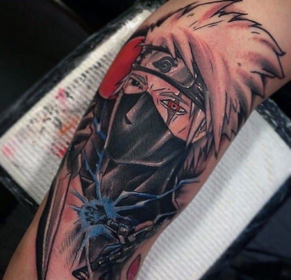 Cool Male Anime Tattoo Designs On Arm