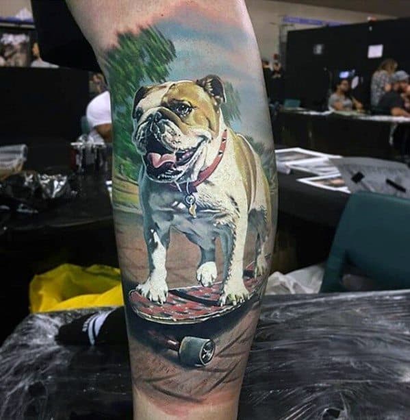 Cool Male Dog Portrait 3d Greatest Tattoo Designs