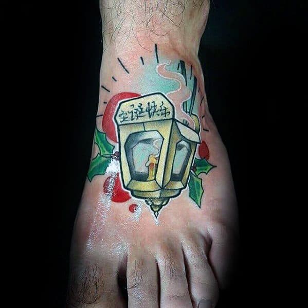 Cool Male Foot Chinese Take Out Food Box Themed Lantern Tattoo Designs
