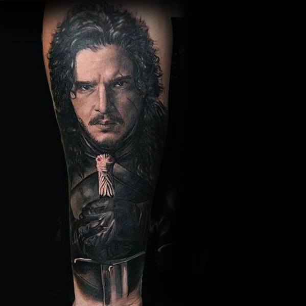 Cool Male Jon Snow Game Of Thrones Tattoo Designs