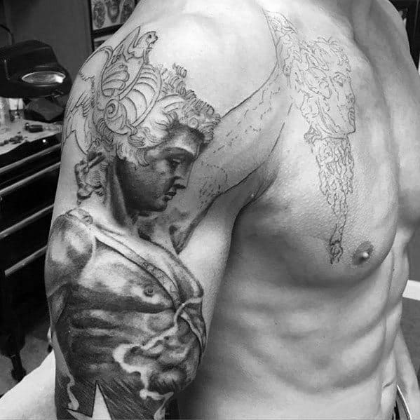 Cool Male Perseus Tattoo Designs On Arm