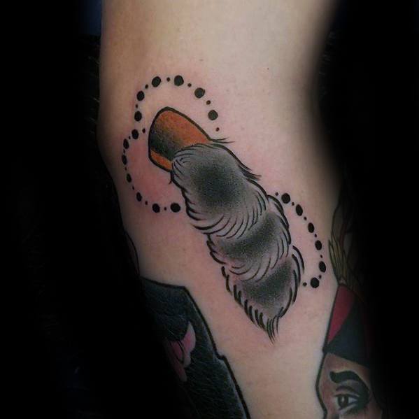 Cool Male Rabbit Foot Tattoo Designs On Arm