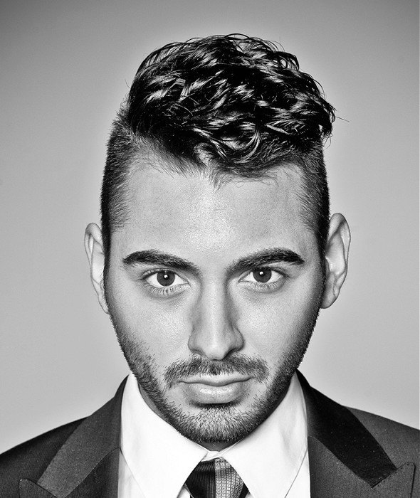 Cool Male Style Short Wavy Hair Buzzed Sides