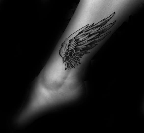Cool Male Wing Ankle Tattoo Designs