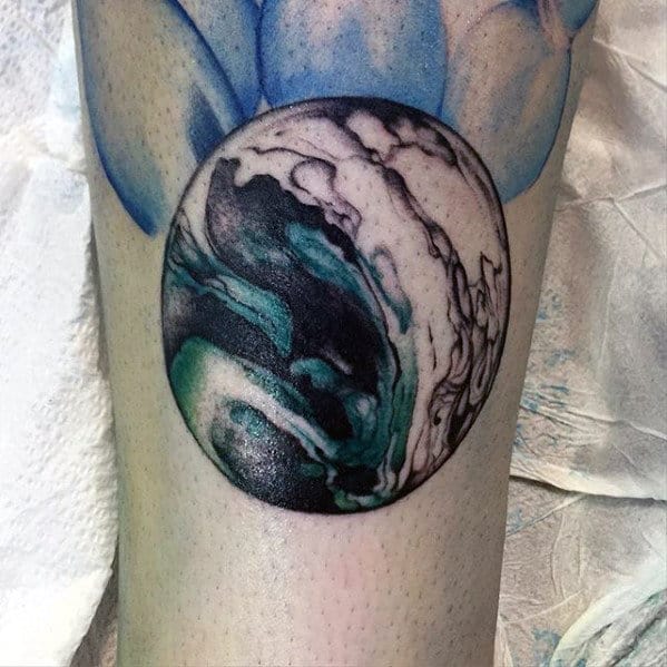 Cool Marble Bowling Ball Mens Arm Tattoo