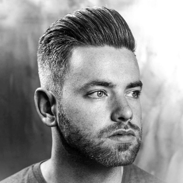 Cool Masculine Guys Slicked Back Haircut