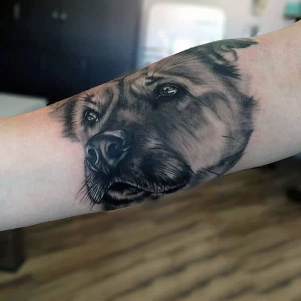 Cool Mens Arm Dog Tattoos