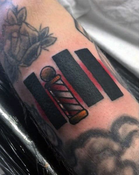 Cool Mens Barbers Tattoo