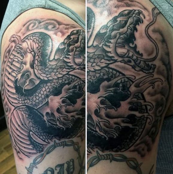 Cool Men's Cobra Snake Tattoo On Arm