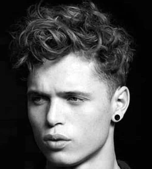Cool Mens Curly Fade Hairstyles Wavy With Taper