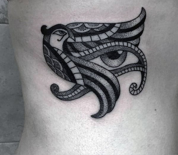 Cool Mens Eye Of Horus Rib Cage Side Tattoo