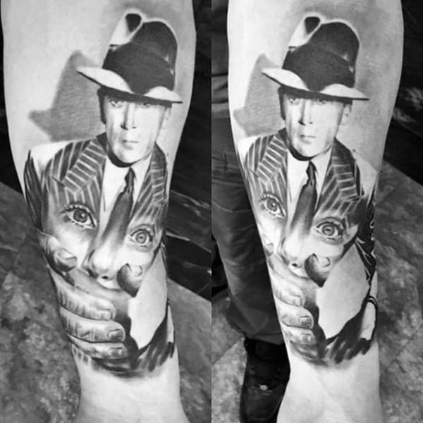Cool Mens Gangster Outer Forearm Tattoo