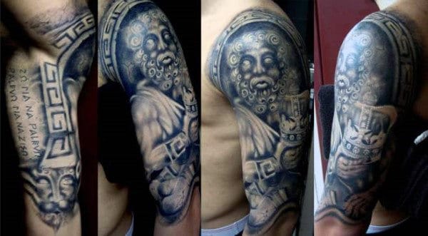 Cool Men's Greek Scripture Tattoos