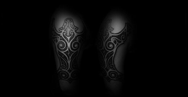 Cool Mens Leg Celtic Bear Tattoo Design Inspiration