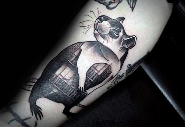 Cool Mens Rat Building Arm Tattoo Designs