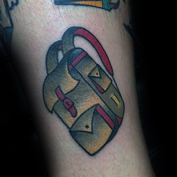 Cool Mens Small Colorful Backpack Arm Tattoo