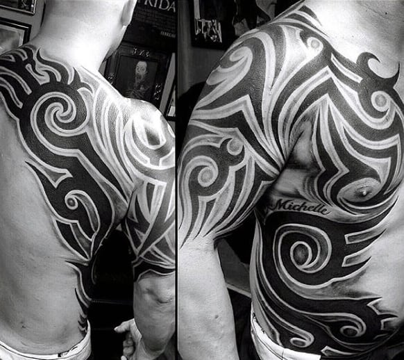 Cool Mens Tribal Chest Tattoos