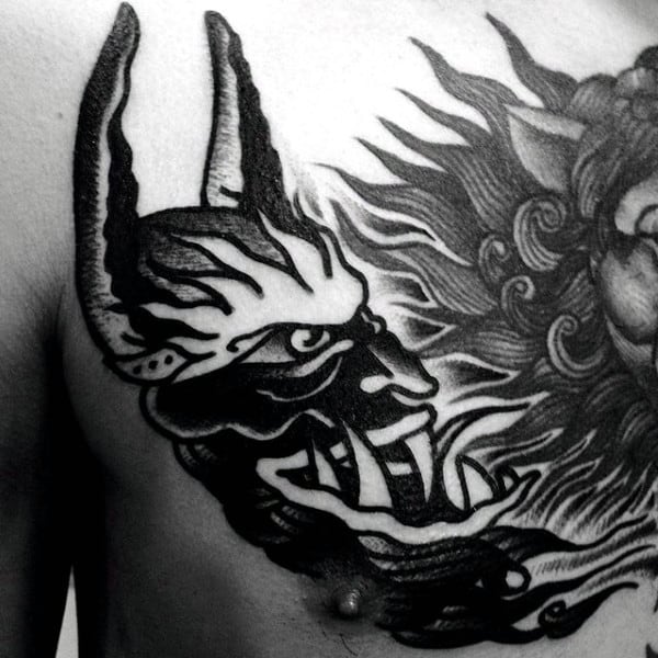 Cool Mens Tribal Demon Tattoo