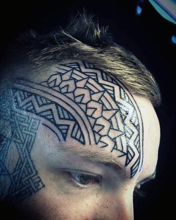 Cool Mens Tribal Face Tattoo Designs