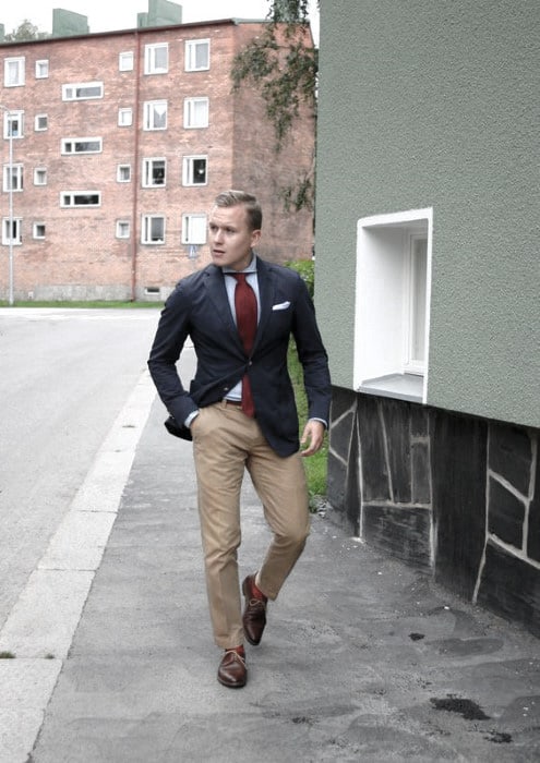 Cool Mens What To Wear With Khaki Pants Navy Blazer Outfits Style Inspiration
