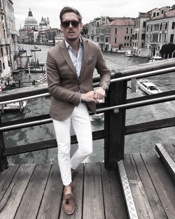 Cool Mens What To Wear With White Jeans And Blazer Outfits Style Inspiration