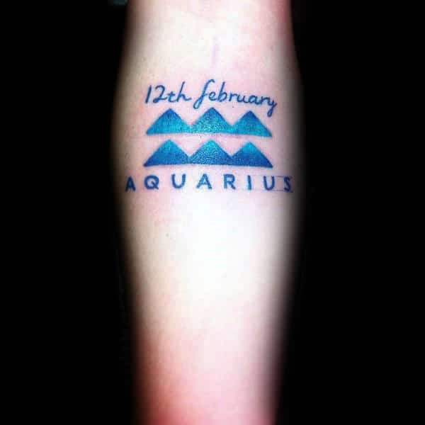 Cool Modern Aquarius Small Guys Tattoo Ideas On Forearm