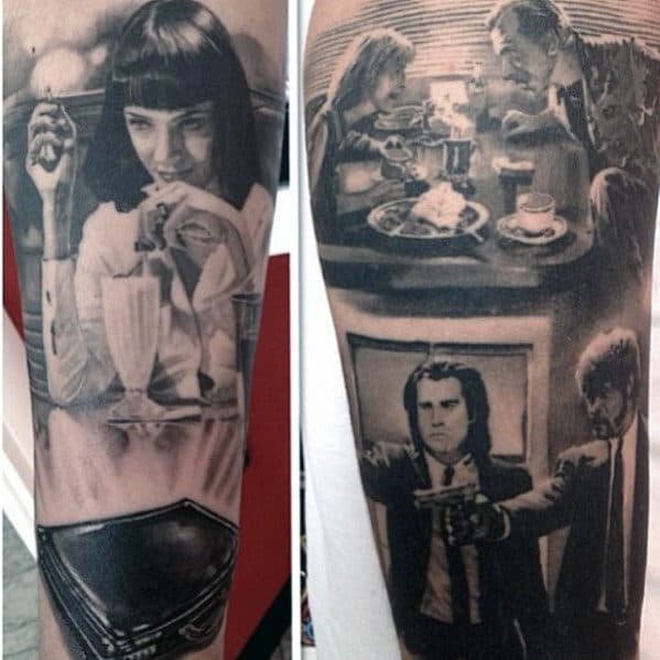 Cool Movie Scene Pulp Fiction Mens Sleeve Tattoo