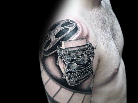 Cool Movie Themed Typewriter Tattoos For Men On Arm