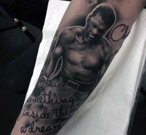 Cool Muhammad Ali Tattoo Design Ideas For Male On Inner Forearm