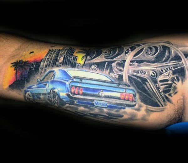 Cool Mustang Interior And Exterior Car Tattoos For Guys