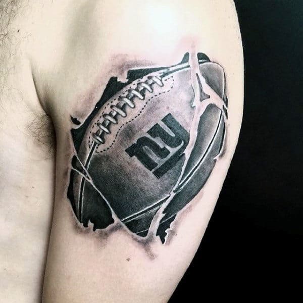 Cool Ny Football Mens Upper Arm Tattoos