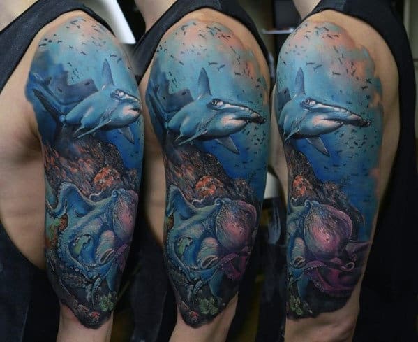 Cool Ocean Half Sleeve Tattoos For Men