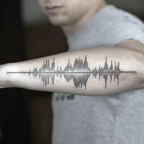 Cool Outer Forearm Male Soundwave Tattoos