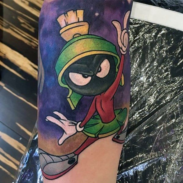 Cool Outer Space Sky Marvin The Martian Mens Arm Sleeve Tattoo