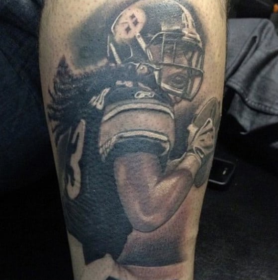Cool Pittsburgh Steelers Football Leg Tattoos For Men