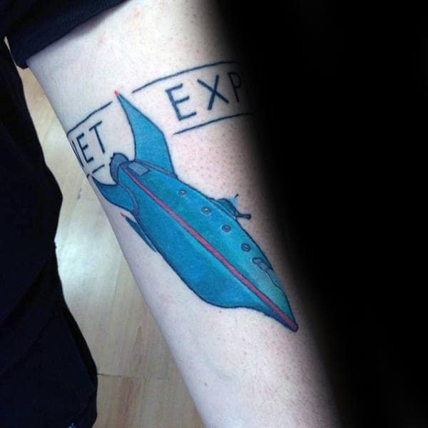 Cool Planet Express Male Futurama Tattoos On Inner Forearm