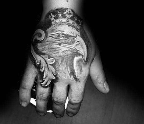 Cool Polish Eagle Mens Hand Tattoos