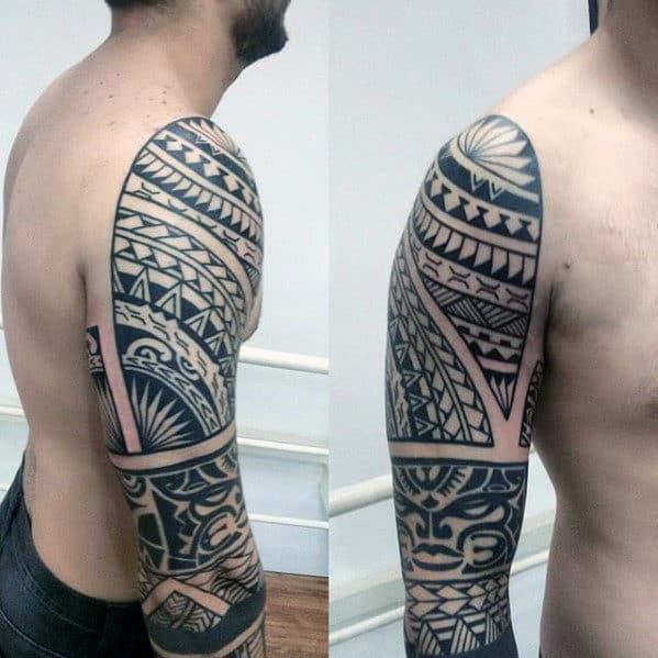Cool Polynesian Arm Mens Tribal Tattoos