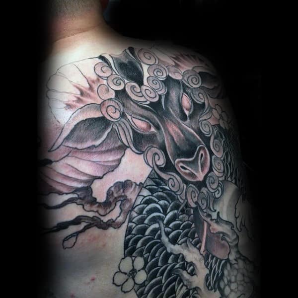 Cool Ram Tattoo On Mans Back