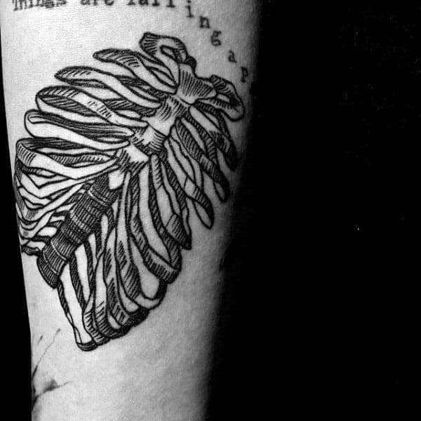 Cool Rib Cage Bones Mens Arm Tattoo