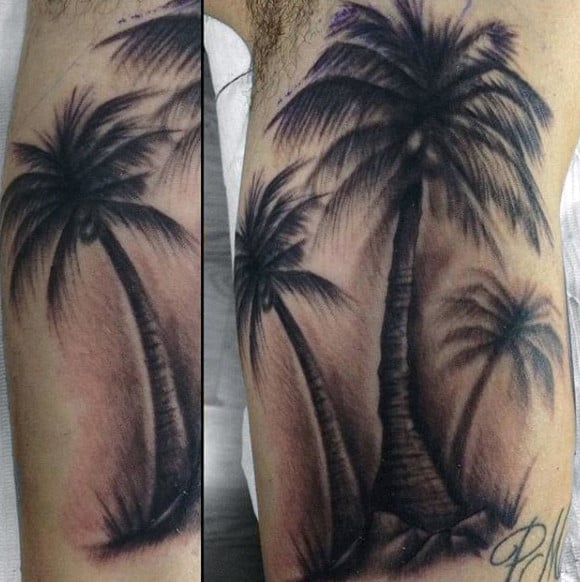 Cool Rib Cage Side Black Shaded Palm Tree For Men