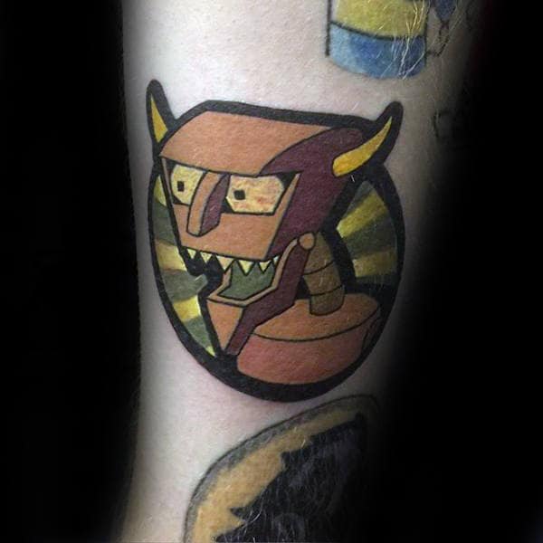 Cool Robot Devil Mens Futurama Tattoo Design Inspiration