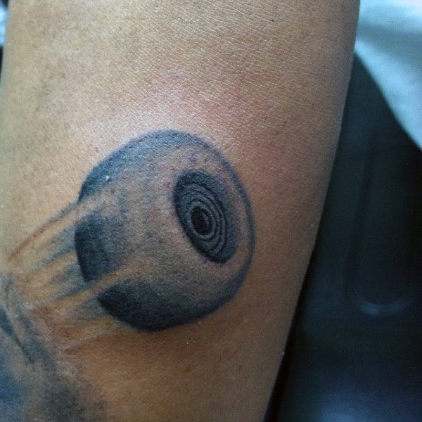 Cool Rolling Skateboard Wheel Tattoos For Guys