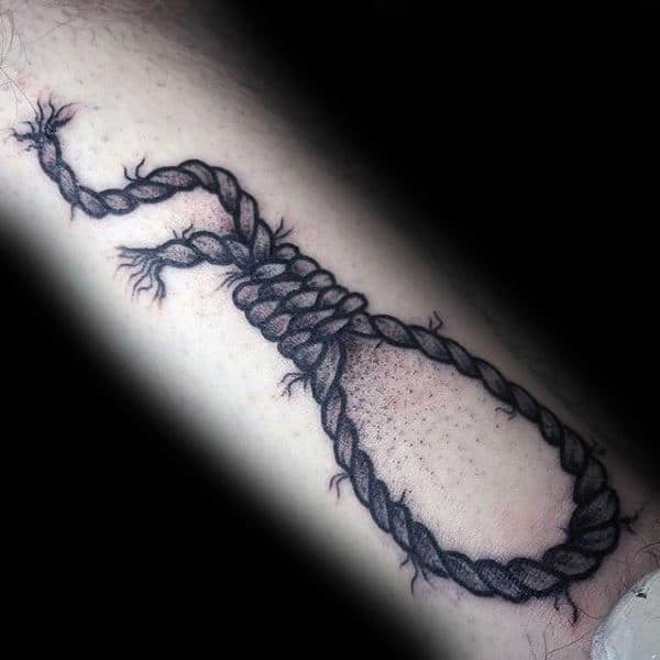 Cool Rope Noose Guys Inner Arm Tattoo Ideas
