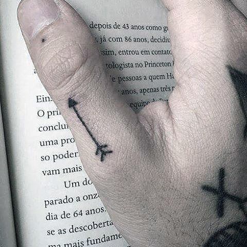 Cool Simple Arrow Male Thumb Tattoos