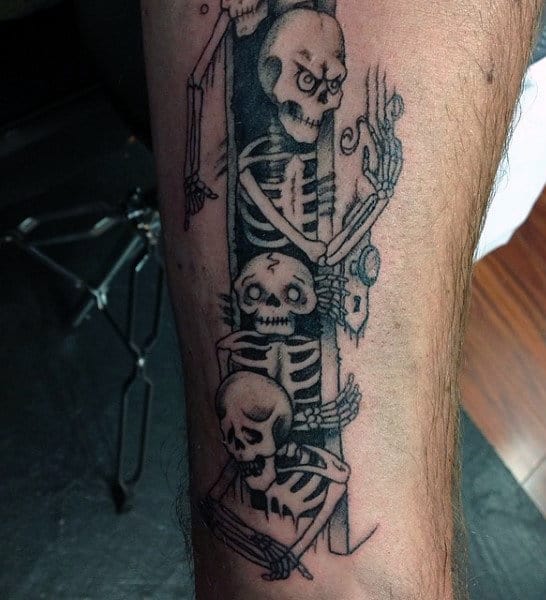 Cool Skeleton Closet Tattoos For Men