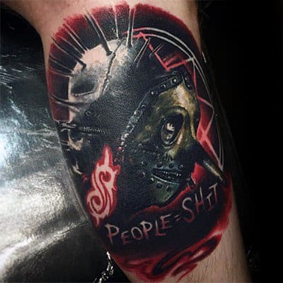 Cool Slipknot Tattoo Design Ideas For Male On Inner Arm Bicep